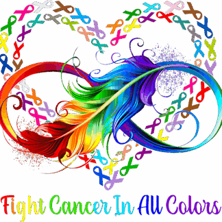 Cancer Awareness: Rainbow Ribbon - DTF Transfers